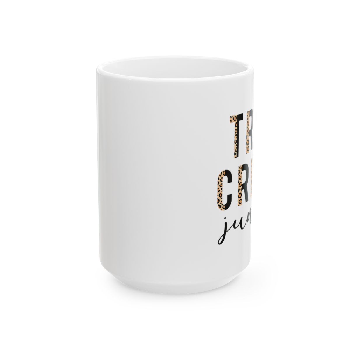YouNique Designs True Crime Junkie Mug, 11 Ounces, Crime Junkie Merch, True Crime Coffee Mug for Women, True Crime Lovers Cup, True Crime Merchandise, True Crime Fans, Crime Junkies (Black Handle) - alternate angle 2, merchandise