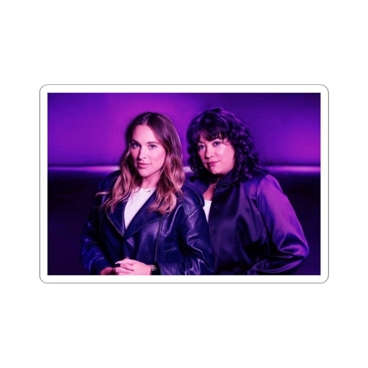 Two Women Portrait Stickers | Kiss-Cut Sticker | Crime Junkies Podcast Merch